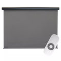 Morro Bay Grey Motorized Outdoor Patio Roller Shade with Valance 48 In. W X 96 In. L